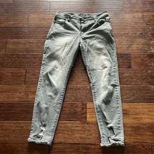 Kancan size 30.  Distressed grey jeans.